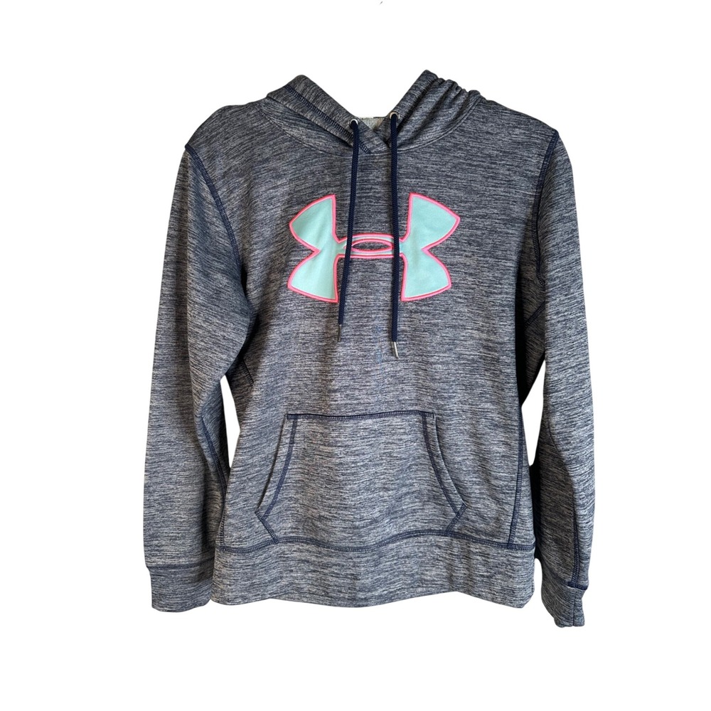 Under‎ Armour Women's Blue Space Dye Logo Pullover Sweatshirt Hoodie Size Small